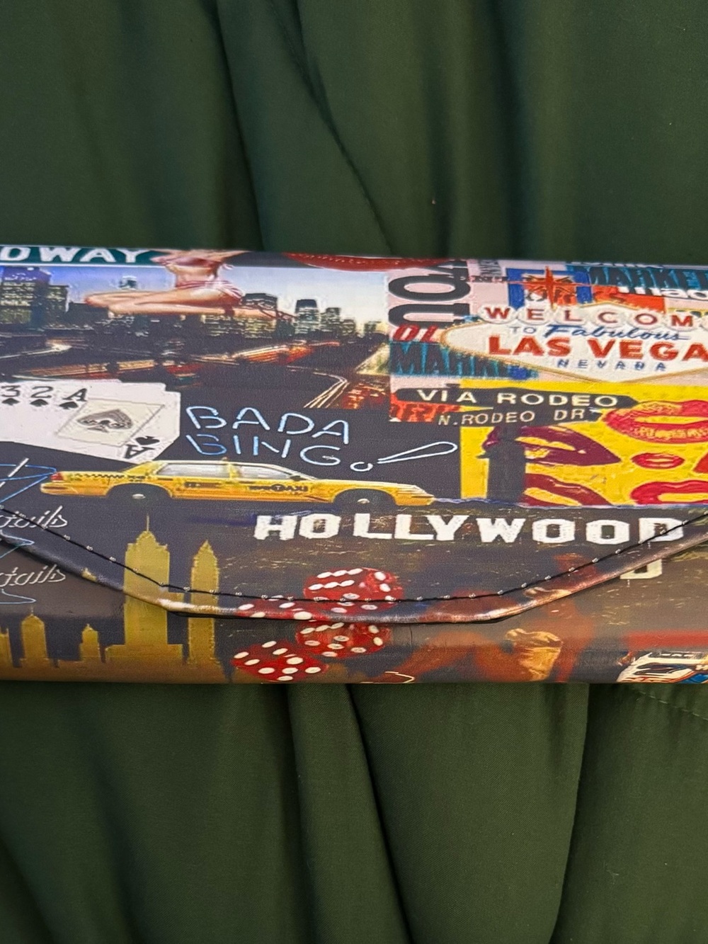 Collage Print Clutch Bag - Multicolor